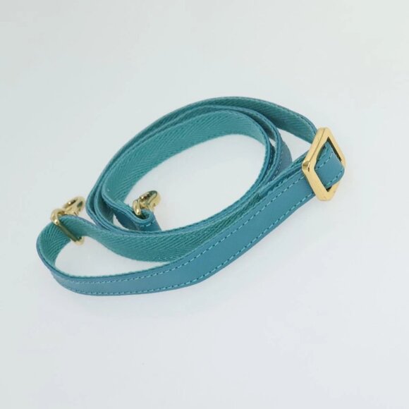 BURBERRY Blue Label Hand Bag Straw 2way Blue Gold A - Picture 12 of 15